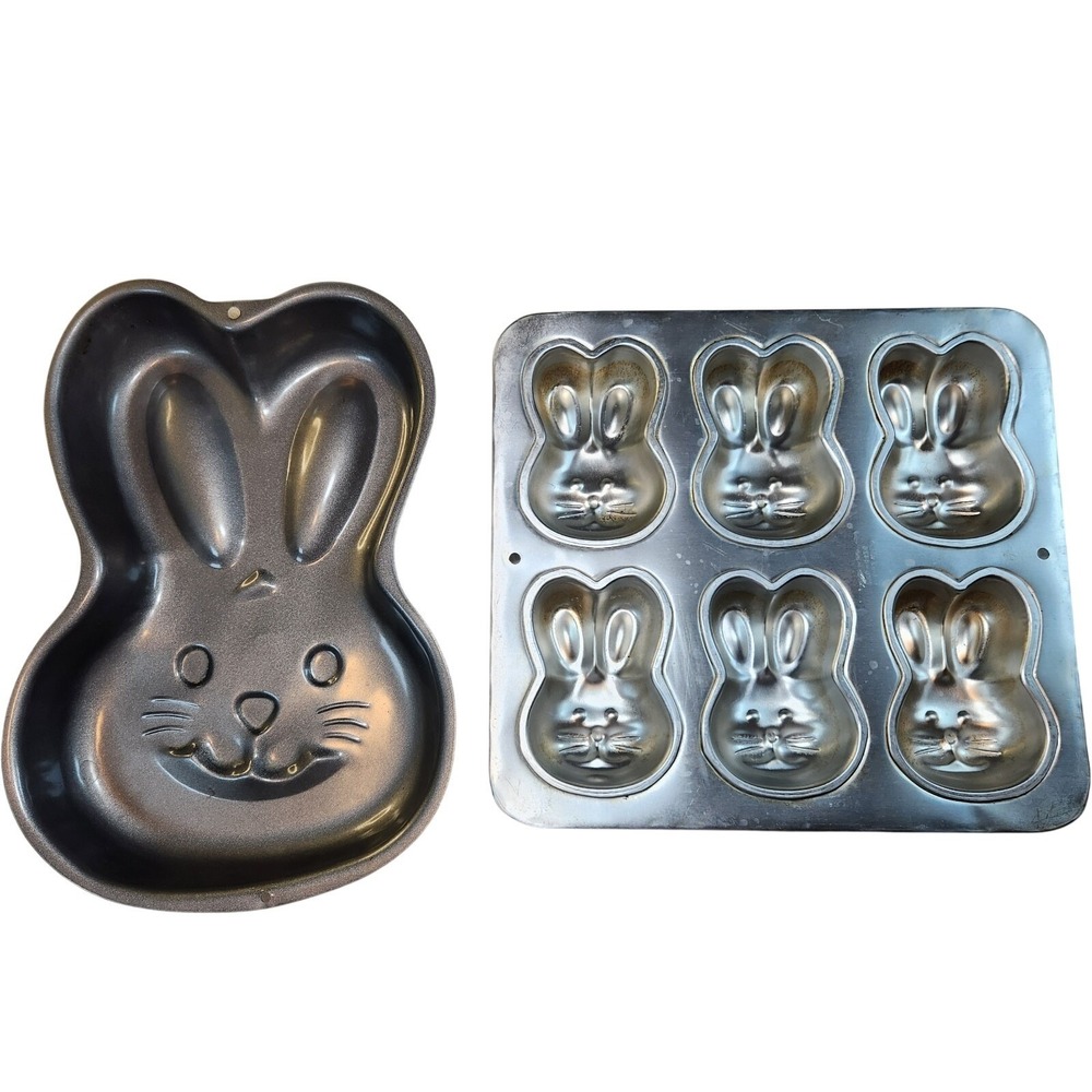 WILTON Bunny Cake Pan Set 2105-1425‎ 2105-1518 Large Mini Easter
